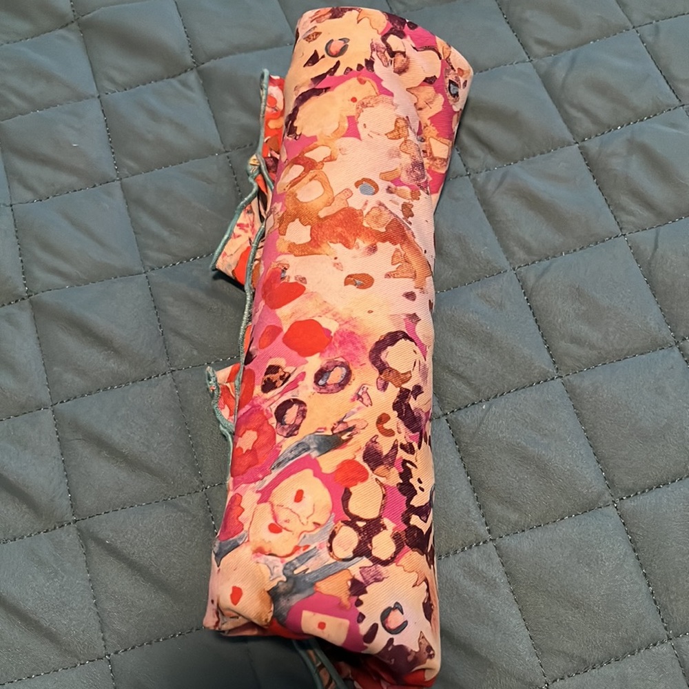 Cream Floral-Print Mini Skirt with Pink and Orange Accents - Picture 8 of 8
